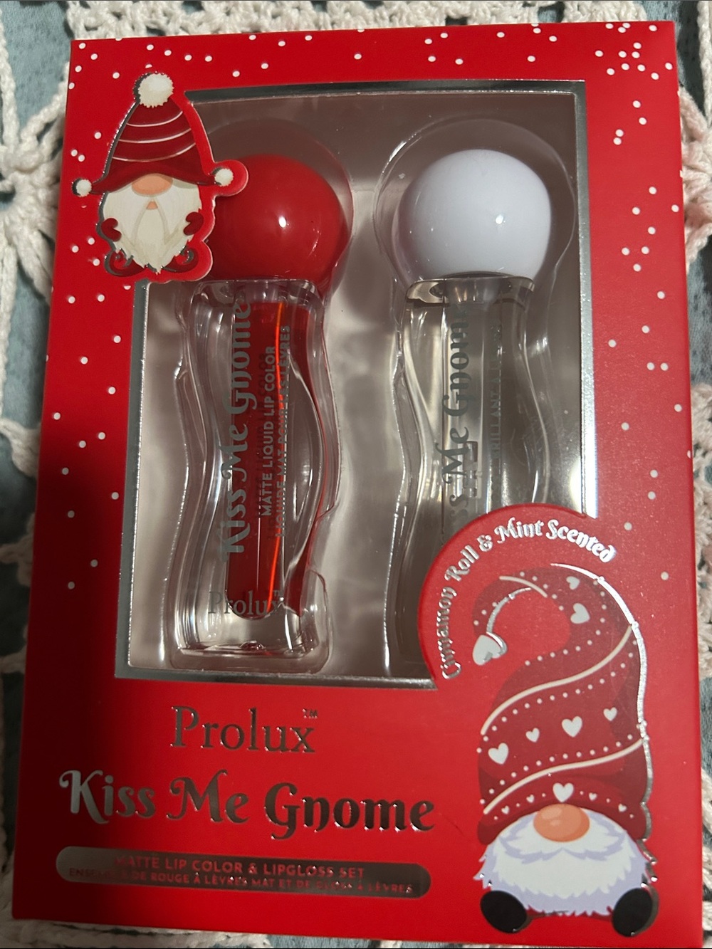 Prolux Kiss Me Gnome Lip Duo — Red Matte & White Gloss nib